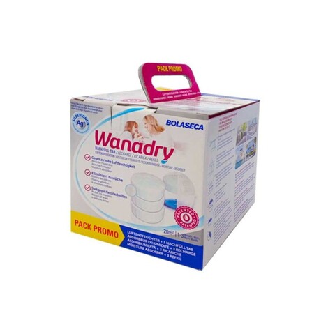 Absorbant de umiditate pentru 1an, aparat + 3 tablete x 450 g, Wanadry