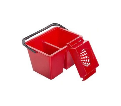 Galeata cu 2 compartimente CUBOLIMP, rosu, 14 L, Cisne