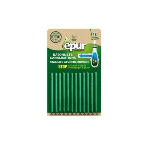 Betisoare bio pentru desfundare scurgere baie/bucatarie, 12*2g, Epur