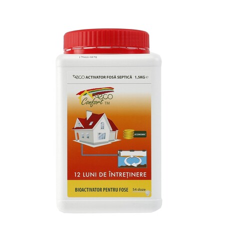 Bioactivator pentru fose septice, 54 doze, tratament 12 luni, 1.5 kg, Eco Confort