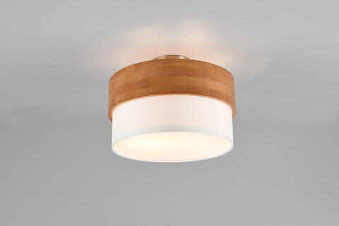 Plafoniera Seasons, TRIO, 30x22 cm, 40W, 2x E14, lemn/textil, natur/alb