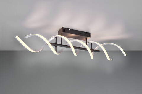 Plafoniera Sequence, TRIO, 90x14.5x20.5 cm, 41W, 1x SMD, aluminiu, negru/argintiu lucios