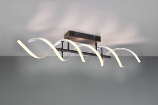 90x14.5x20.5 cm, Negru;Argintiu lucios, Plafoniera