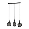 Lustra Soraya, TRIO, 80x26x150 cm, 10W, 3x E27, metal, negru mat
