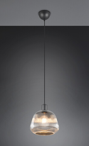 Lustra Tarifa, TRIO, 22x150 cm, 25W, 1x E27, metal, negru mat/argintiu