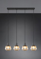 Lustra Tarifa, TRIO, 90.5x15x150 cm, 25W, 4x E27, metal, negru mat/argintiu