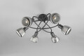 Plafoniera Tarifa, TRIO, 59.5x10.5x25 cm, 10W, 6x E14, metal, negru mat/argintiu