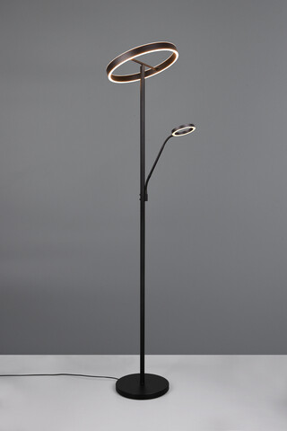 Lampadar Willis, TRIO, 40x180 cm, 39W/5.5W, 2x SMD, metal, negru mat