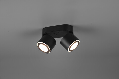 Plafoniera Taurus, TRIO, 18x8.7x10.6 cm, 5W, 2x SMD, metal, negru mat