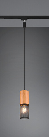 Lustra Tosh, TRIO, 8x180 cm, 25W, 1x E27, metal, negru mat/natur