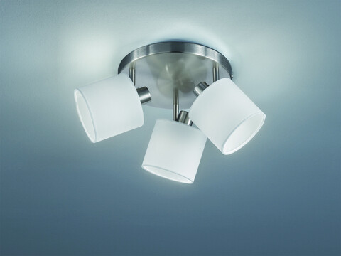 Plafoniera Tommy, RL, 25x19 cm, 28W, 3x E14, metal, nichel mat/alb