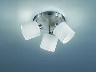 25x19 cm, Nichel mat;Alb, Plafoniera