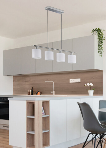 Lustra Tommy, RL, 75x12x150 cm, 28W, 4x E14, metal, nichel mat/alb