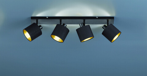 Plafoniera Tommy, RL, 70x17.6x19 cm, 28W, 4x E14, metal, negru mat
