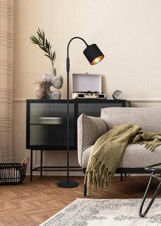 20x130 cm, Negru mat, Lampadar