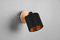 Aplica de perete Tommy, RL, 12x19.5 cm, 28W, 1x E14, metal, negru/natur