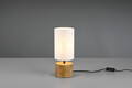 Lampa de masa Woody, RL, 12x30 cm, 40W, 1x E14, lemn/textil, alb/natur