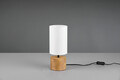 Lampa de masa Woody, RL, 12x30 cm, 40W, 1x E14, lemn/textil, alb/natur