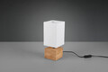 Lampa de masa Woody, RL, 12x12x30 cm, 40W, 1x E14, lemn/textil, alb/natur