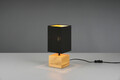 Lampa de masa Woody, RL, 12x12x30 cm, 40W, 1x E14, lemn/textil, negru/natur