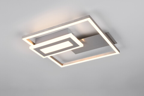 Plafoniera Spiro, RL NOW, 33x30x6.2 cm, 22W, 1x SMD, metal, nichel mat/alb