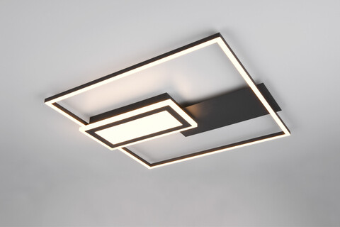 Plafoniera Spiro, RL NOW, 53x50x6.2 cm, 32W, 1x SMD, metal, negru mat/alb