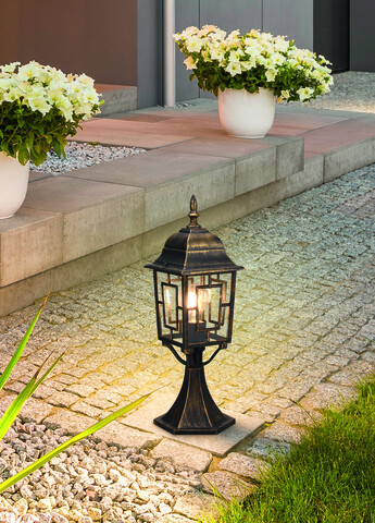 Lampadar de exterior Volturno, TRIO, 17x47.5 cm, 60W, 1x E27, aluminiu, ruginiu antic