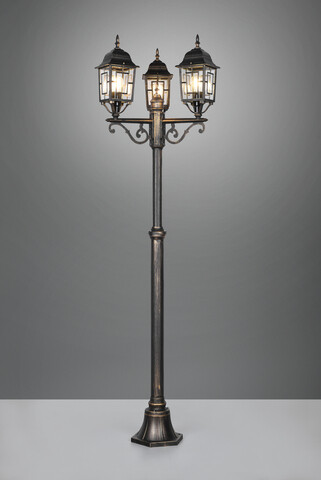 Lampadar de exterior Volturno, TRIO, 59x200 cm, 60W, 3x E27, aluminiu, ruginiu antic