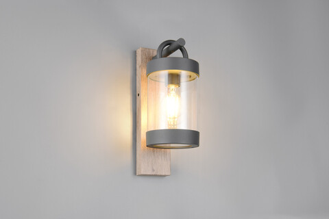 Aplica de perete pentru exterior Sambesi, TRIO, 12.5x33 cm, 28W, 1x E27, aluminiu, antracit/natur