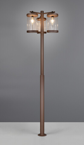 Lampadar de exterior Sambesi, TRIO, 51x240 cm, 28W, 3x E27, aluminiu, ruginiu