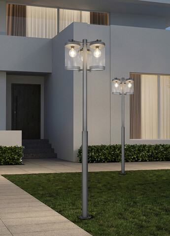 Lampadar de exterior Sambesi, TRIO, 51x240 cm, 28W, 3x E27, aluminiu, antracit