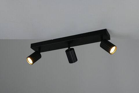 Plafoniera Soka, TRIO, 50x9x14.5 cm, 10W, 3x GU10, metal, negru mat