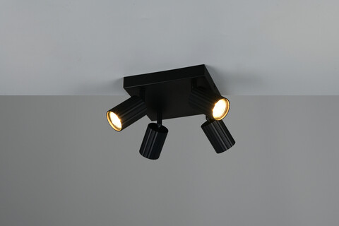 Plafoniera Soka, TRIO, 20x20x14.5 cm, 10W, 4x GU10, metal, negru mat