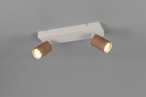 Plafoniera Soka, TRIO, 30x9x14.5 cm, 10W, 2x GU10, metal, gri/maro