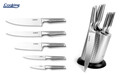 Set 5 cutite si suport Skyline, Cooking by Heinner, inox, argintiu