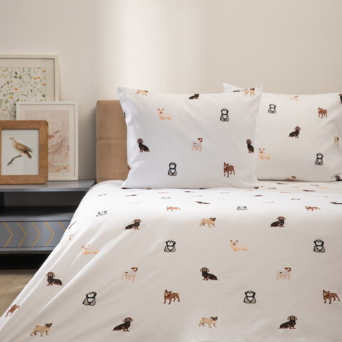 Lenjerie de pat King Size Cane, Homla, 200x220 cm, 3 piese, microfibra din poliester, multicolor