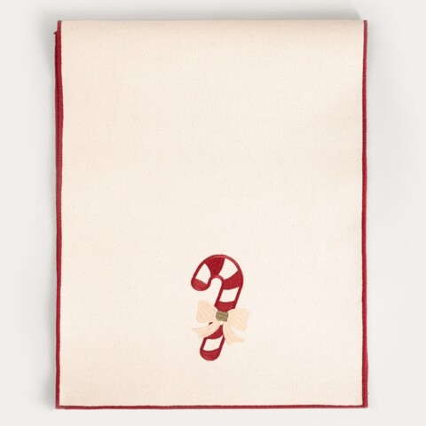 Traversa Snox, Homla, 40x160 cm, bumbac, bej/rosu