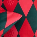 Lenjerie de pat dubla Redmas, Homla, 160x200 cm, 3 piese, microfibra din poliester, rosu/verde