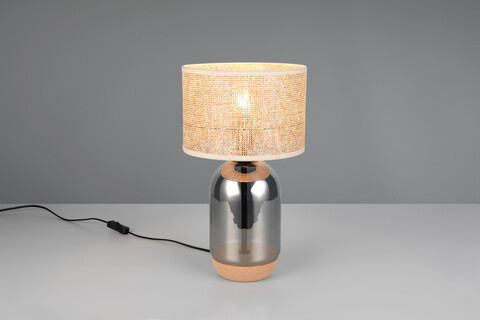 Lampa de masa Tara, TRIO, 25x43 cm, 10W, 1x E27, sticla, argintiu/bej