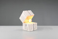 Lampa de masa Treasure, TRIO, 12x12x16 cm, 2W, 1x E14, lemn, alb