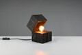 Lampa de masa Treasure, TRIO, 12x12x16 cm, 2W, 1x E14, lemn, negru