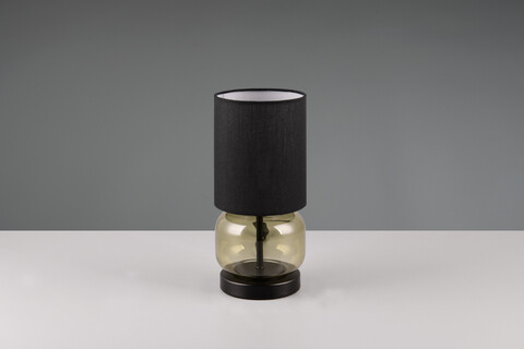 Lampa de masa Elio, TRIO, 13.5x28.5 cm, 40W, 1x E27, metal, negru mat/verde