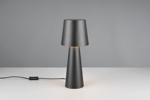 Lampa de masa Nubian, TRIO, 16x40 cm, 10W, 1x E27, metal, negru mat