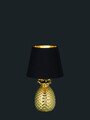 Lampa de masa Pineapple, RL, 20x35 cm, 40W, 1x E14, ceramica/textil, auriu/negru