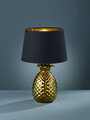 Lampa de masa Pineapple, RL, 28x43 cm, 60W, 1x E27, ceramica/textil, auriu/negru