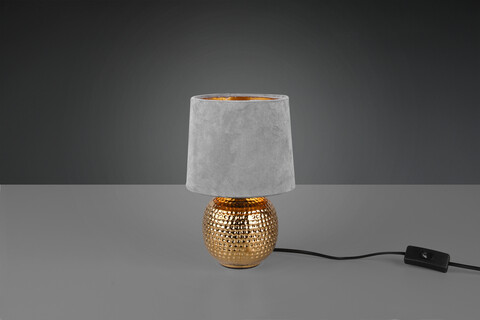 Lampa de masa Sophia, RL, 16x26 cm, 40W, 1x E14, ceramica, auriu/gri