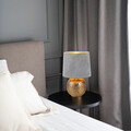Lampa de masa Sophia, RL, 16x26 cm, 40W, 1x E14, ceramica, auriu/gri