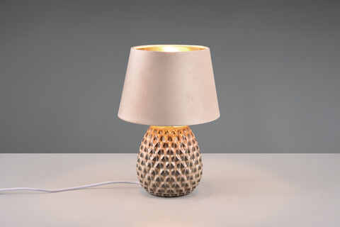 Lampa de masa Ariana, RL, 24x35 cm, 60W, 1x E27, ceramica/catifea, bej