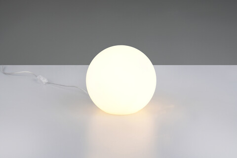 Lampa de masa Pingpong, RL, 20x18.5 cm, 25W, 1x E27, sticla, alb