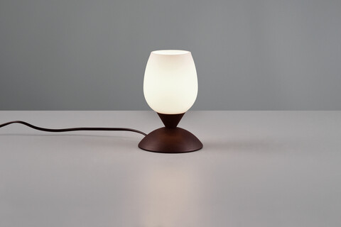 Lampa de masa Cup Ii, RL, 12x18 cm, 40W, 1x E14, metal, ruginiu/alb